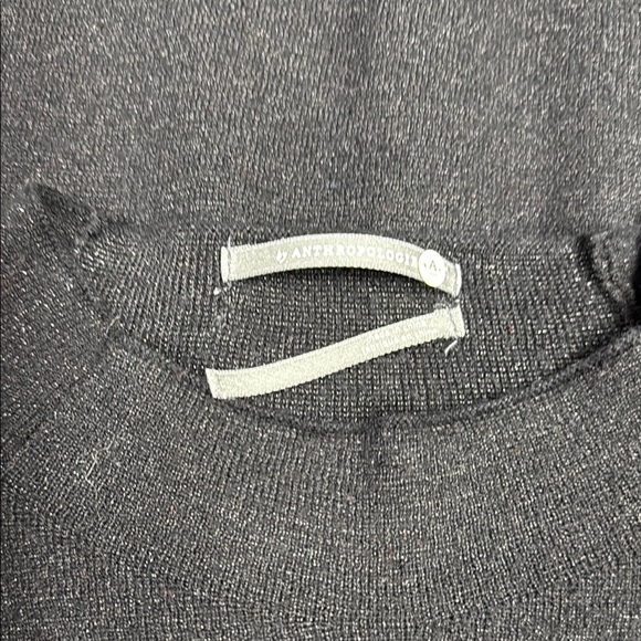 Anthropologie Black Sheath Dress with Ruffled Bell Sleeves - Picture 6 of 7